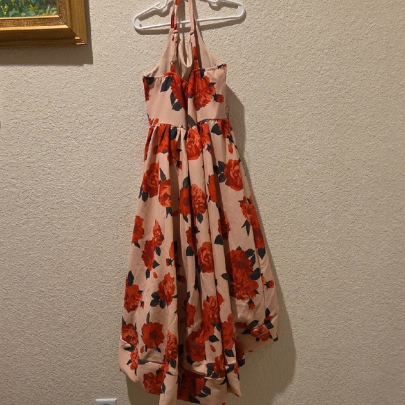 Joyfolie Floral High-Low Dress in Pink and Red - Picture 2 of 8